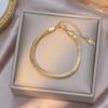 Fish Scale Pattern Mesh Chain Bracelet Adjustable Length Metal Link Bracelet for Women and Men Fashion Jewelry Accessory