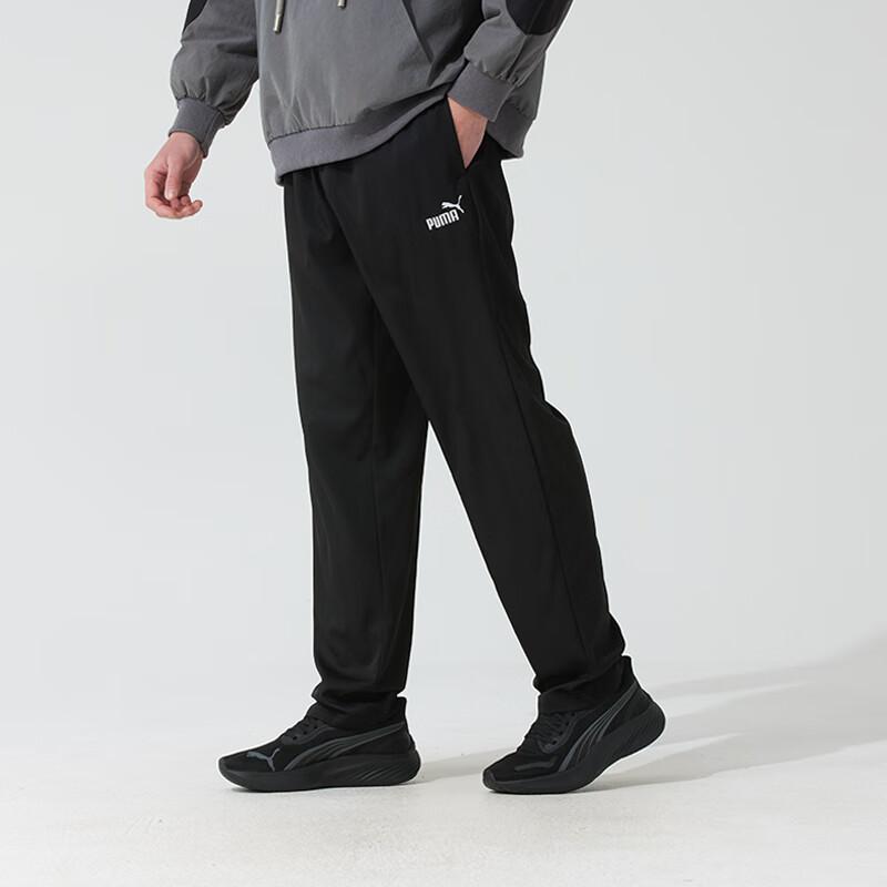 Puma Logo Quick-Dry Breathable Casual Training Knitted Sports Pants Men pants Black 690747-01