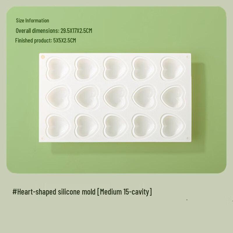 

ZISIZ 15-Cavity Heart Silicone Mousse Mold