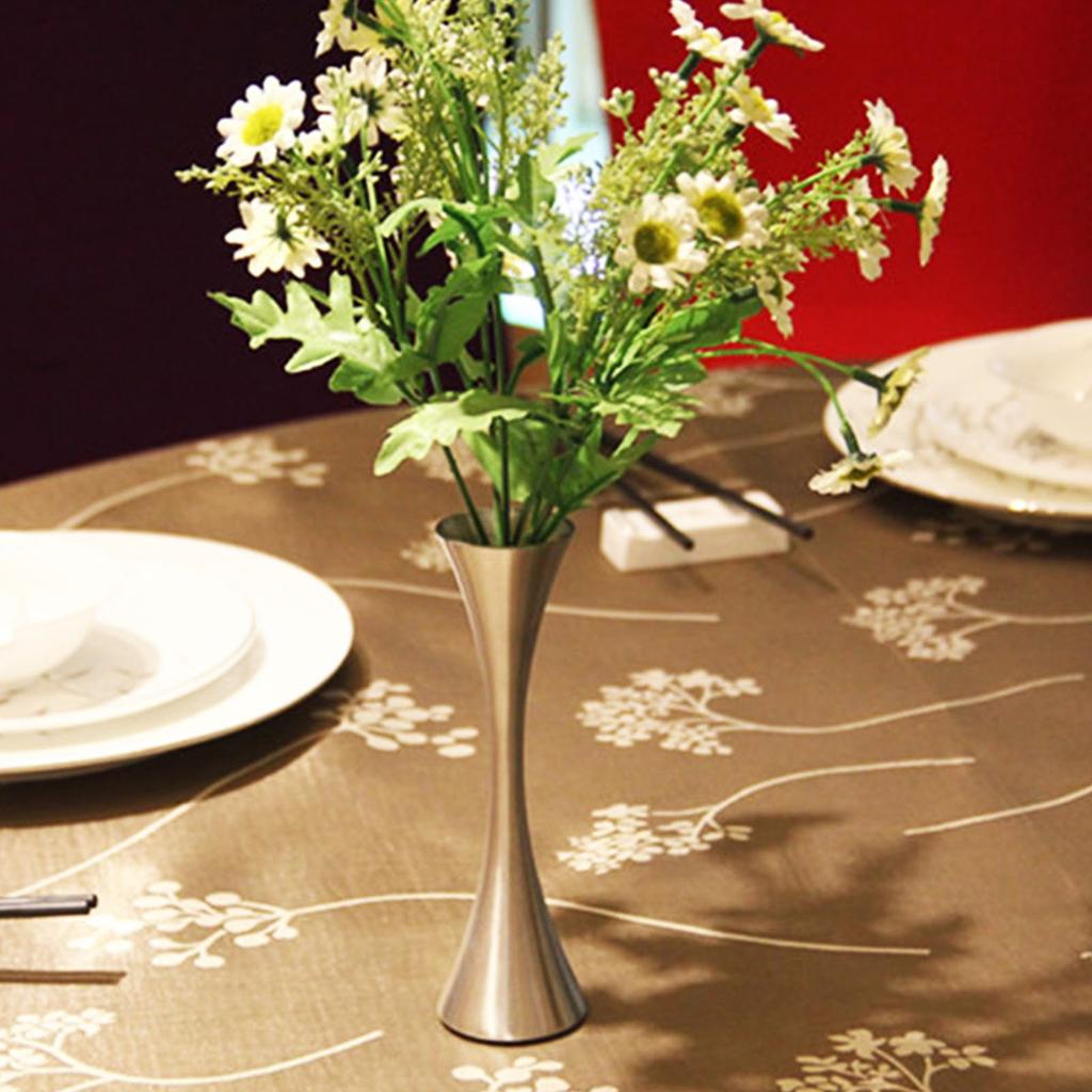 Stainless Steel Vase Innovative Elegant Modern Round Mouth Metal Flower Vase for Living Room Table Metal Flower Vase