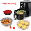 Air Fryer Silicone Baking Tray Mat Circular High-Temperature Resistant Foldable Food Grade Double Ear Baking Tray