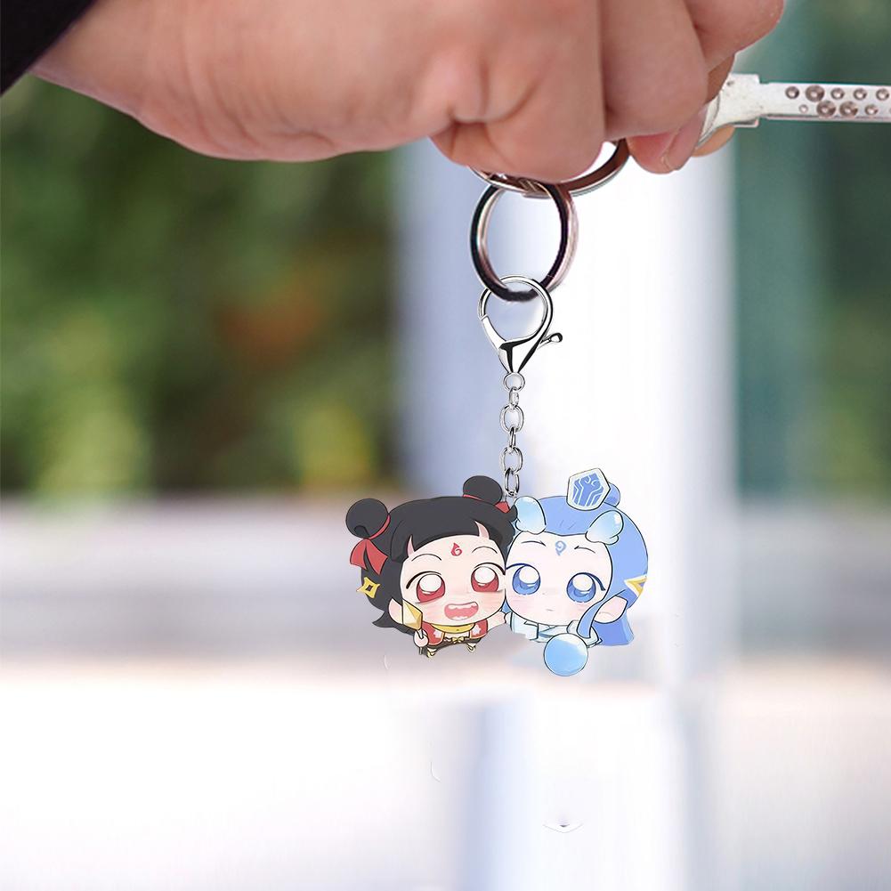 3pcs Movies Peripheral Ne Zha Ao Bing Keychain Pendant Acrylic Keychain Key Pendant Car Pendant Gift For Fans Friends