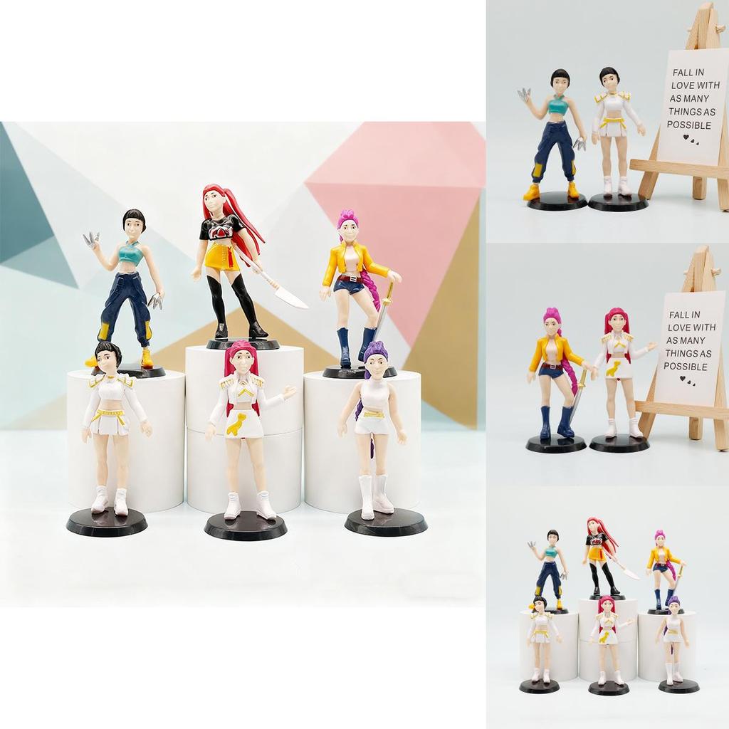 Kpop Demon Hunters Pvc Figurine With Base For Desk Decor Collectible Gift