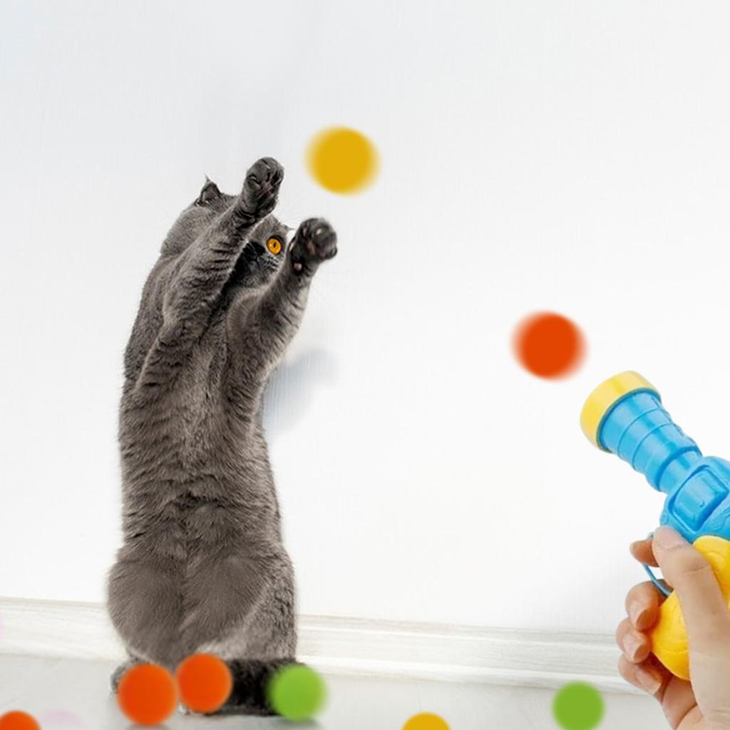 Cat Ball Ejector, 100Pcs Cat Toy Balls And 1Pc Cat Ball Ejector, Silent Plush Elastic Cat Ball Toy, Interactive Cat Toys For Indoor Cats Toys