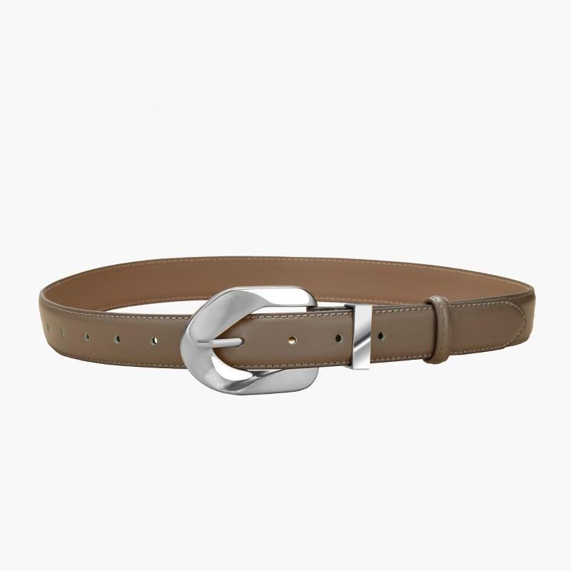 New Genuine Leather Women's Belt Simple and Versatile Retro Belt with Jeans Casual Trousers Women's Style