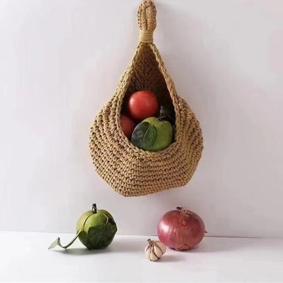 3 ks ručně tkaná síť na ovoce Ptačí hnízdo Stylové jemné zpracování Síťová taška s dlouhou životností Prostorné úložné řešení