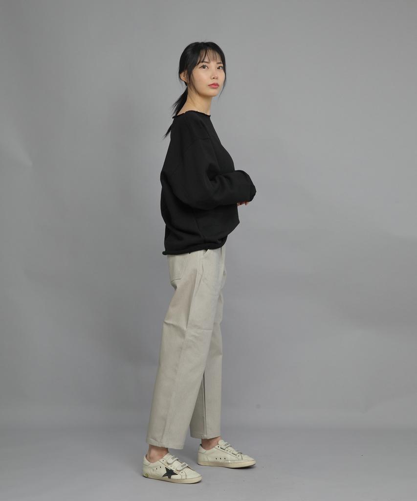 Seinteukeulu Heavy Terry Grunge Sweatshirt Hgs-802 Black
