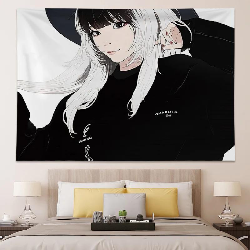 Japanese Teen Room Decoration Posters and Prints Kawaii  Anime Large Tapestry Bedroom Wall Murals Customizable