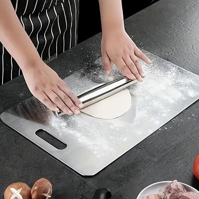 3-delige Premium RVS Snijplank Set - Duurzaam, Gemakkelijk Schoon te Maken, Roestbestendig, BPA-Vrij, Ruimtebesparend Keukenklaar voor Voedselbereiding