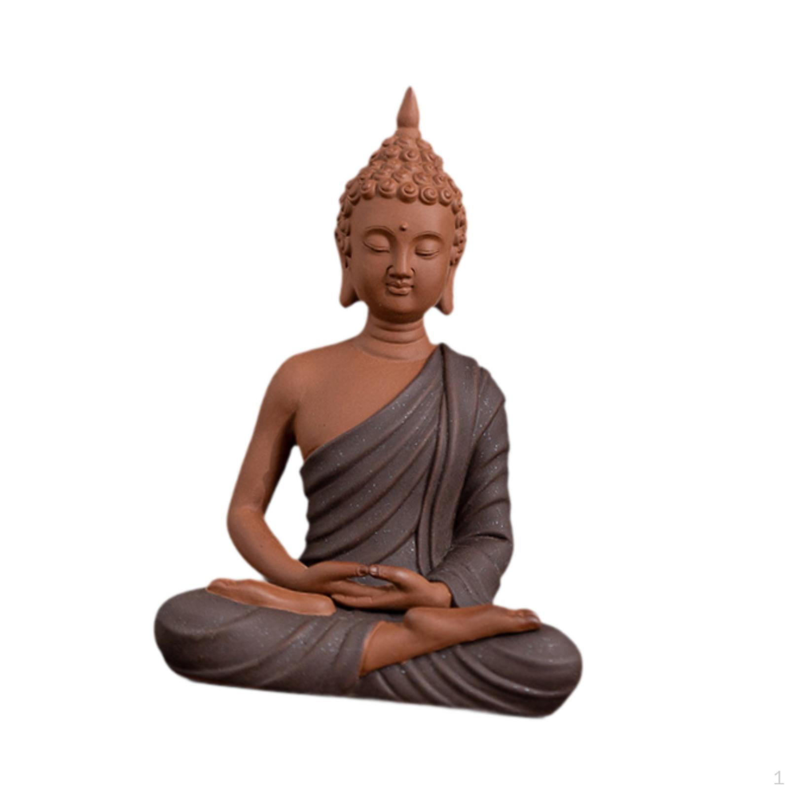 

Статуя Будды, коллекционная статуэтка, художественное ремесло, декор для медитации, небольшая религиозная скульптура для Purple Clay Material