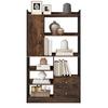 Tall Bookshelf Bookcase 6 Shelf Bookcase with Doors And Drawers Floor Book Display To Ceiling Industrial Steel Shelf Brown Standing