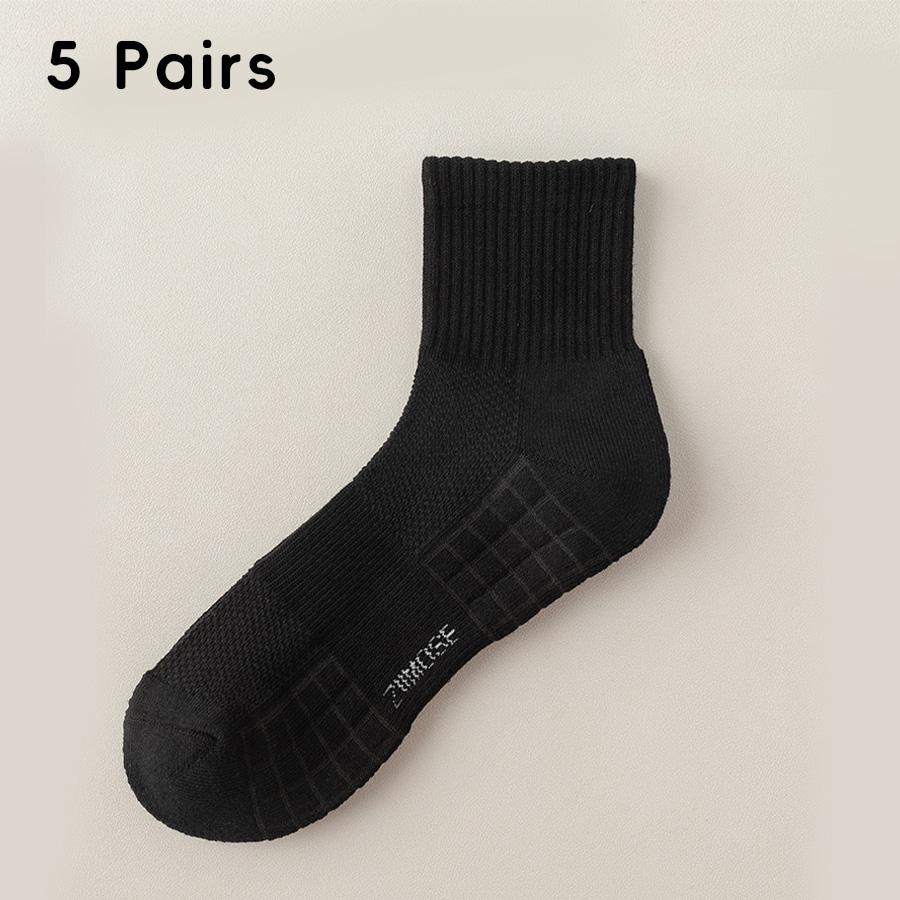 1pc 4pcs 5pcs 10pcs Socks Men's Cotton Spring Towel Bottom with Velvet Mid-tube White Stockings Thickened Sports Basketball Sock