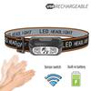 Rechargeable Fishing LED Headlamp Camping Headlight With Induction Sensor Waterproof Flashlight Ultra Light Lamp Body