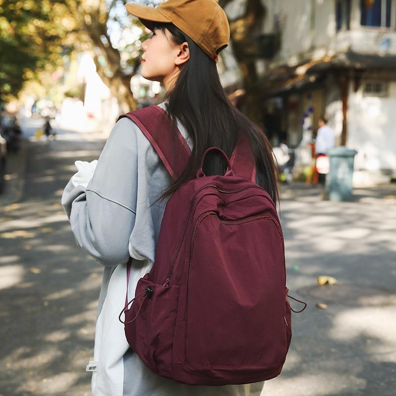 Large Capacity Casual Nylon Backpack New Student Backpack Lightweight Travel Backpack