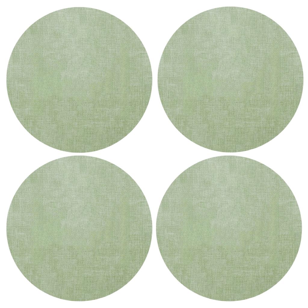 4 Pack 33cm Round PVC Placemats with Waterproof Coating and Thermal Insulation Suitable for Dining and Outdoor Use