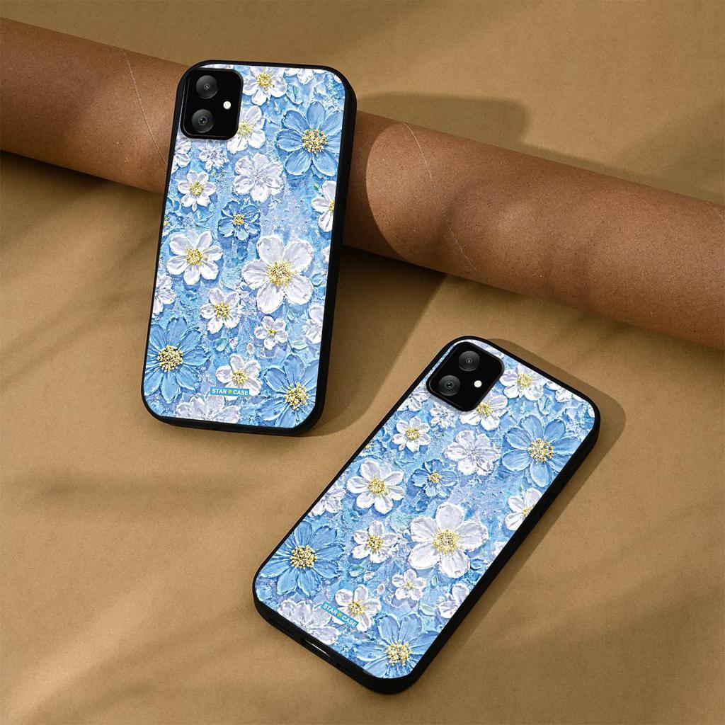 Acrylic Hard Back Shell for Samsung Galaxy A07 A06 5G 4G A05 A04 Vintage 3D Texture Flower Print Phone Case