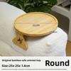 New Chinese Style Bamboo Folding Tray Anti Slip Tea Tray Sofa Armrest Table Space Saving Cheese Plate