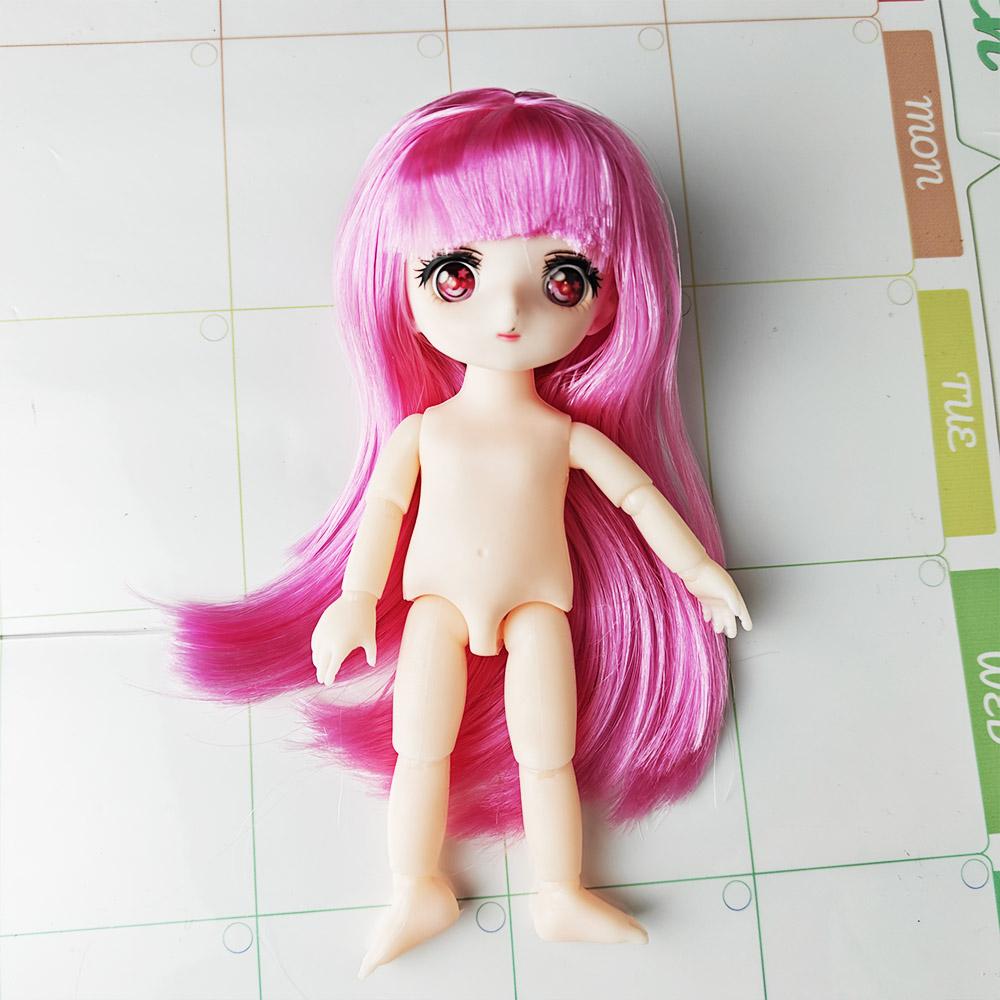 16 cm Nøgen Dukke Krop Med 2. Dimension Anime Øjne 13 Bevægelige Led Blå 2D Animation Øjne Dukke DIY Legetøj Til Piger