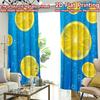 2D FLAT PRINTING 2pcs Curtains (Without Rod) Floating Lemon Slices Popular Popular Curtain Versatile 100% Polyester Curtains