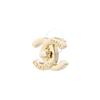 CHANEL double C texture earrings women's gold