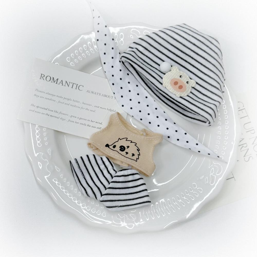 

1 set Sleepwear Cotton Doll s Clothes Set Star Hat 10cm Doll Clothes Kids Gift style 2