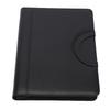 PU Leather Portfolio with Zipper 10 File Pockets 30 Sheets Notebook 4 Rings Binder A4 Document Organizer 10.1 Inch