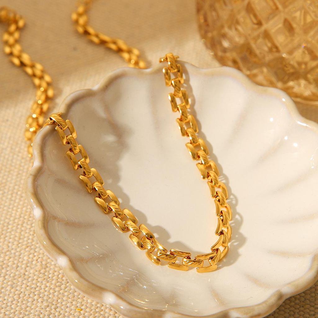 European & American INS Style Women's Titanium Steel Hip-Hop Choker Necklace - Trendy, Non-Fading