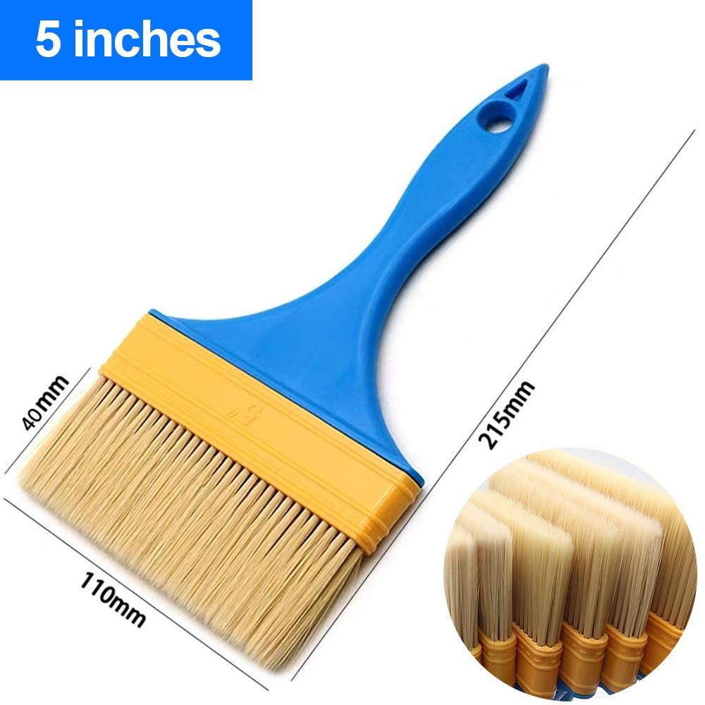5pcs/set Nylon Bristle Paint Brushes Smooth Application All-Purpose Wall Painting Tools Plastic Handle Latex Brush Wall Painting