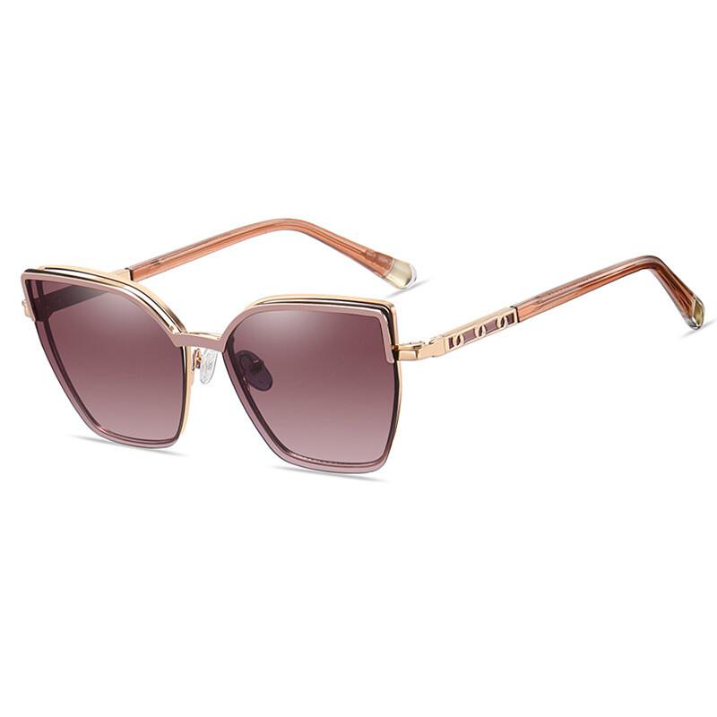 Magnetische Clip-On Optische Myopiebril Voor Vrouwen Oversized Vierkante Zonnebril Metalen Frame Aanpasbare Sterkte