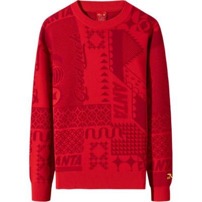 Maglione Pullover Casual Semplice Girocollo Comodo Lavorato a Maglia Manica Lunga Ampio Top da Uomo Rosso Profondo 152518704-2