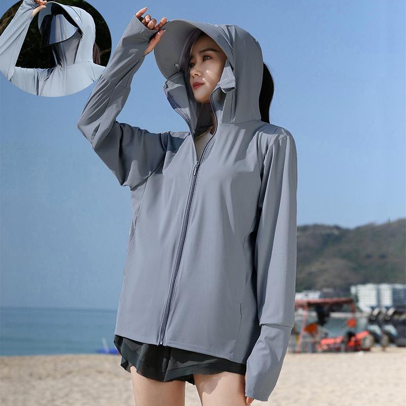 Women's UPF 50+ Detachable Large Brim Sun Protection Jacket - Ice Silk, Breathable, Spring/Summer Sunscreen Clothing