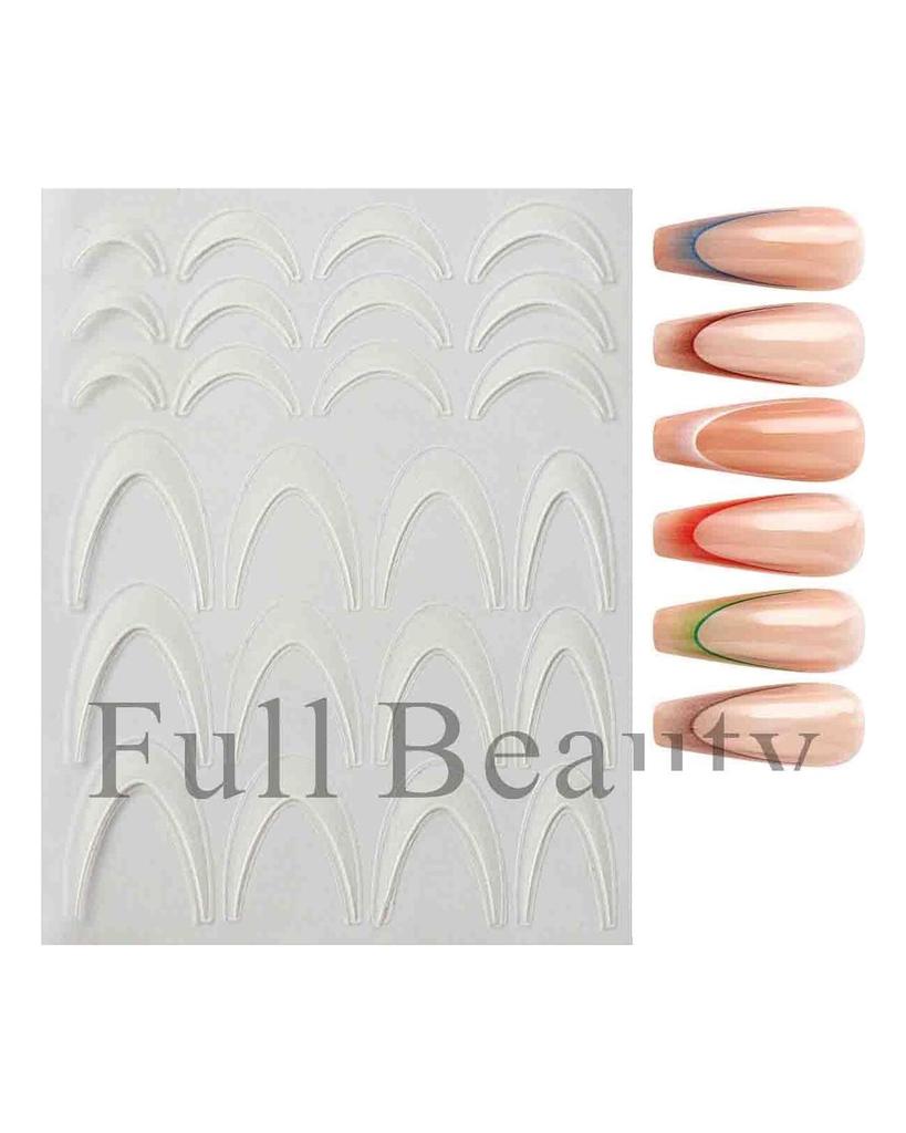 French Nail Stickers Liner Nail Art Decals Colorful Sliders Manicure Decor