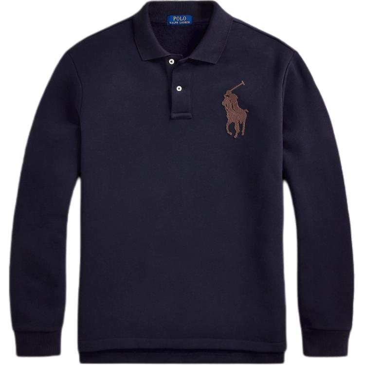 

Polo Ralph Lauren Logo Pattern Printed Straight Fit Long Sleeve Polo Shirt Men tops Blue MNPOKNI16823966-410 L