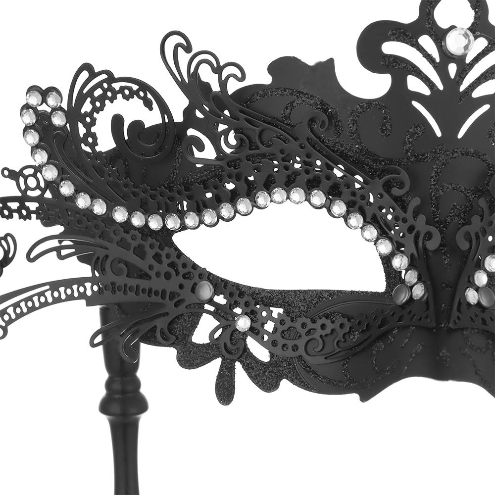 Fest Fønikshale Blomst Venetiansk Maskerade Maske med Holderpin Kostymemaske Halloween