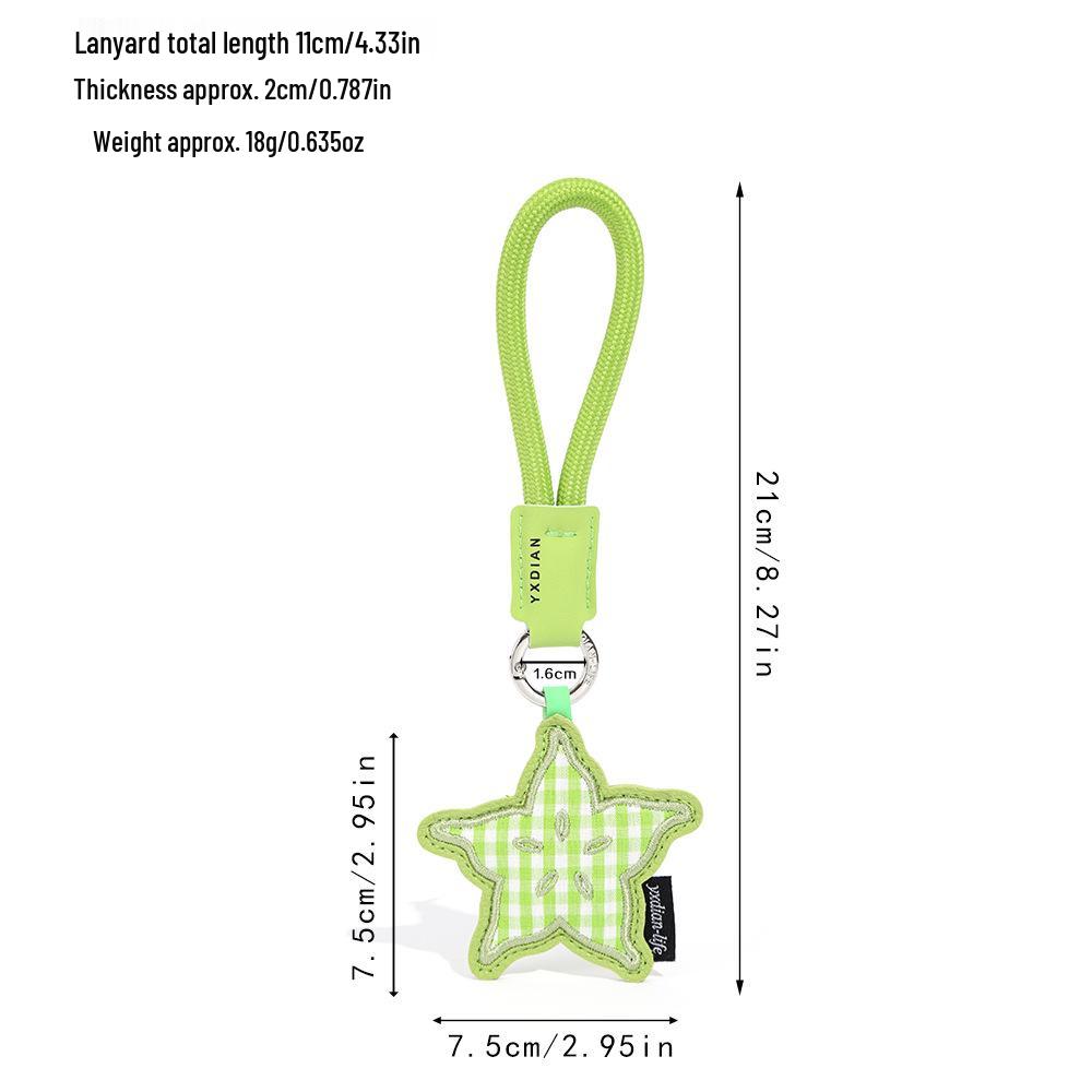 Fabric Series Cute Leather Fruit Pendant Keychains: Apple, Strawberry, Star Fruit — Small, Customizable Ornaments