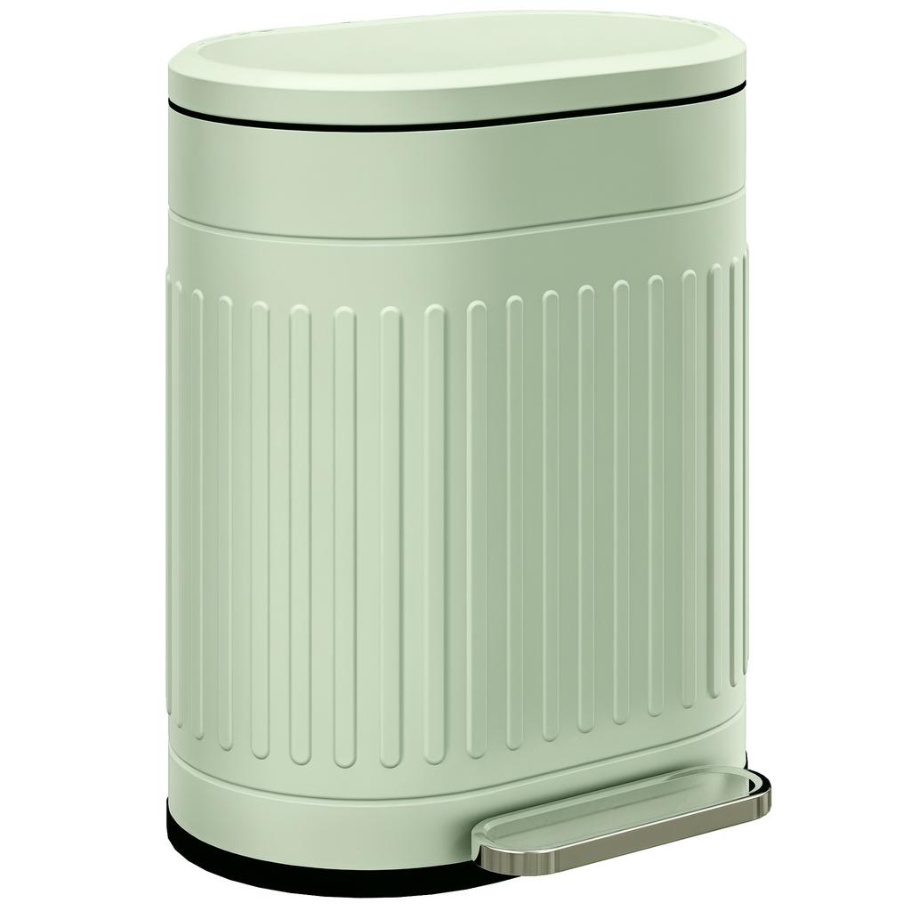 Kitchen trash can pedal bin 20L soft-close lid removable inner bucket 36.5 x 31.2 x 45 cm green