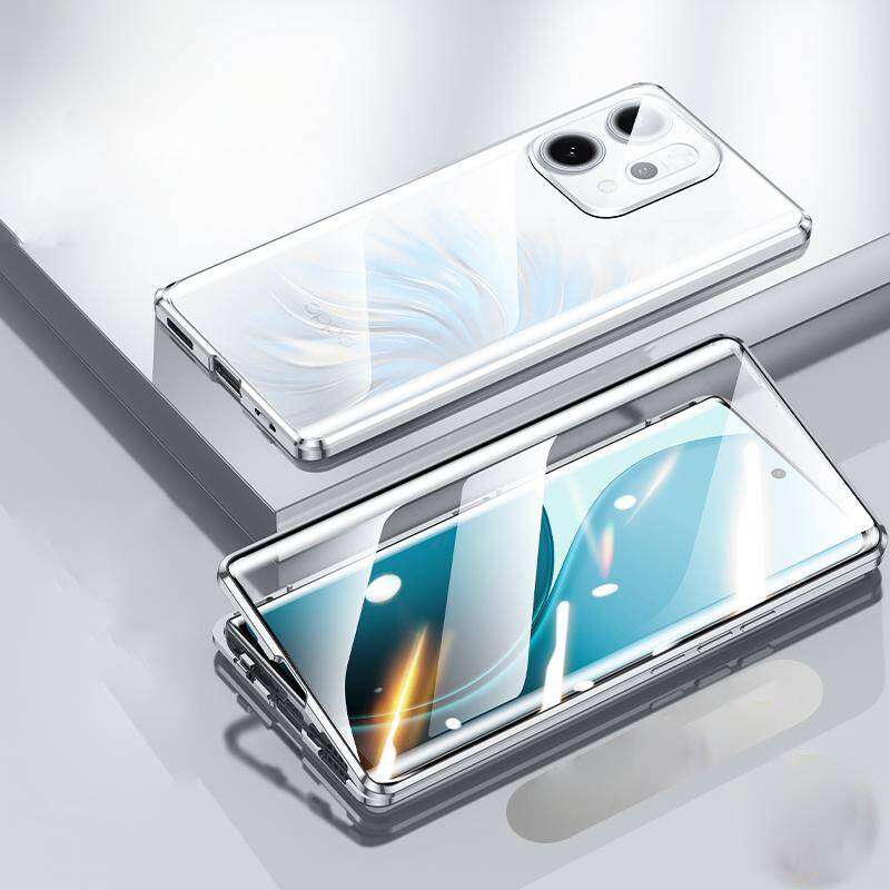 Case for OPPO Find X5 X9 Pro with Double Sided Tempered-Glass & Metal Frame Phone Bumpers Full Lens Protection Cover