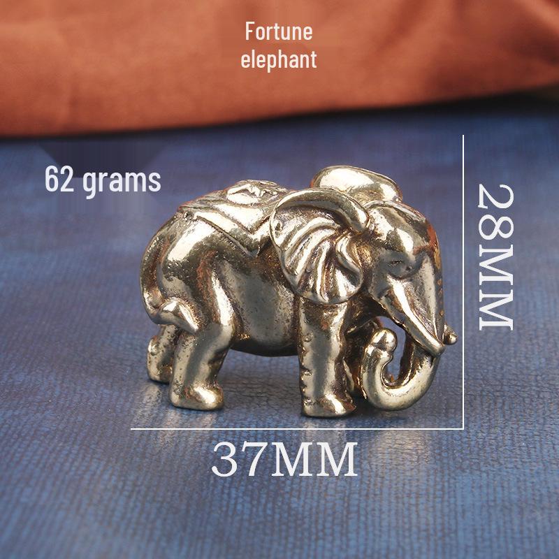 Solid Brass Elephant Pair - Handcrafted Decor for Wealth & Fortune, Desktop Ornament, or Tea Pet