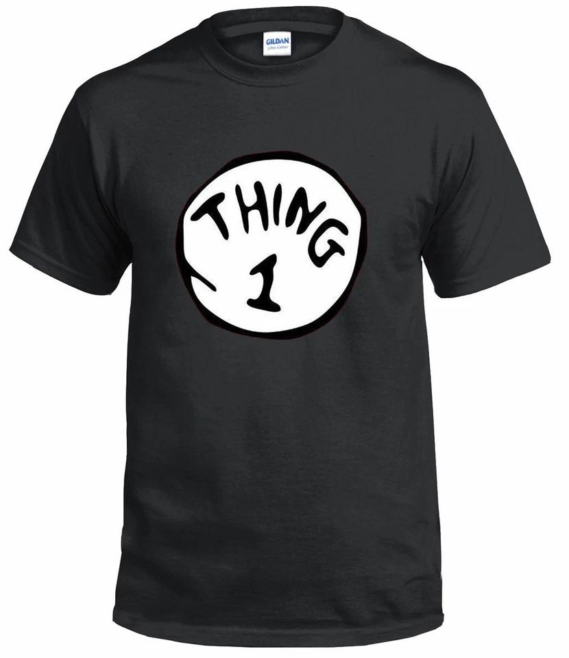 Thing One 1 And Thing Two 2 T-Shirt Couples Funny Costume Twins Fancy Dress Top 1 S