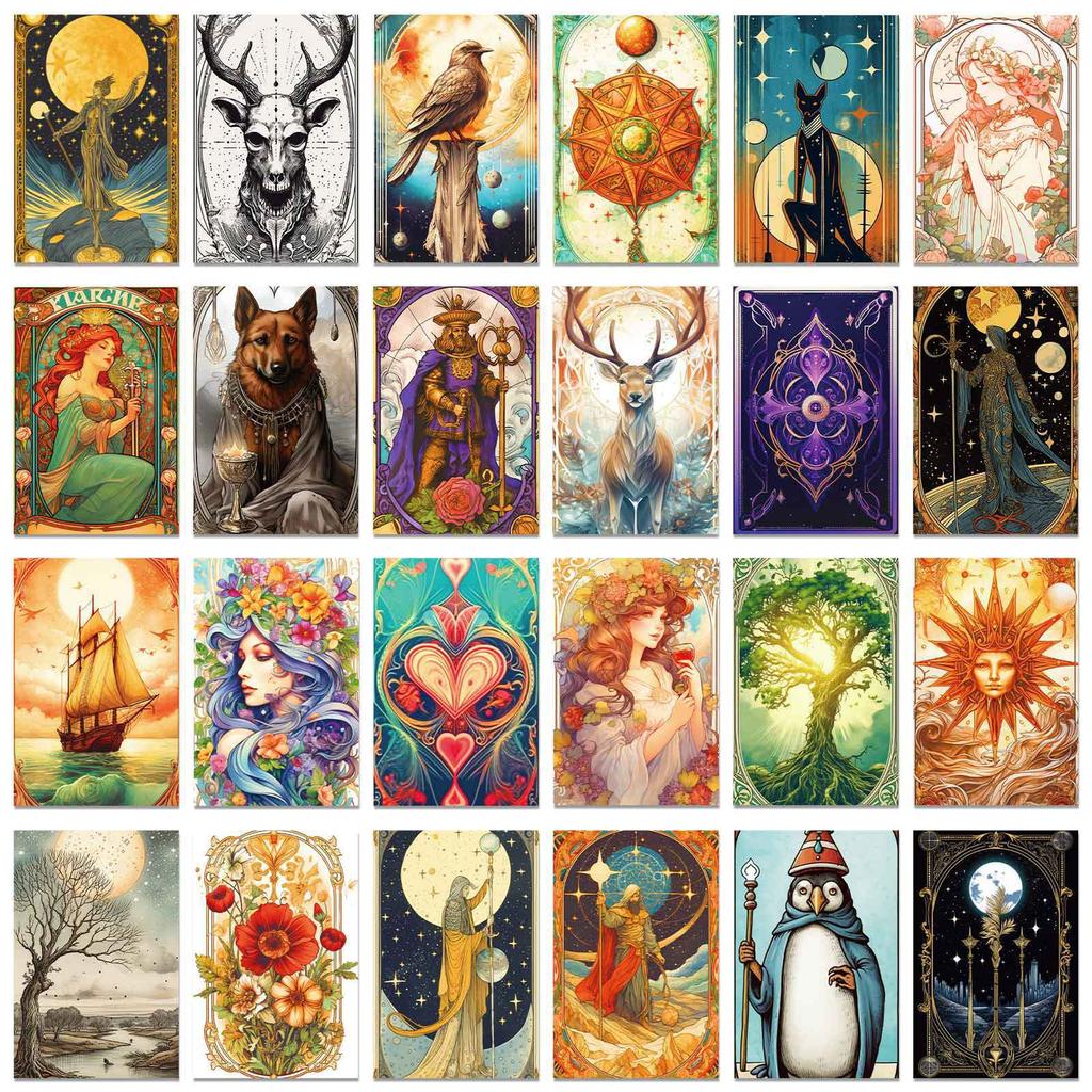 50 Tarot Cards, Wall Cards, Retro Wall Decoration Cards, Posing Ins Life Decoration Background Ming