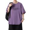 Large Size Round Neck Short-sleeved T-shirt Men's Thin Ice Silk Men's Plus Size Half-sleeved Top