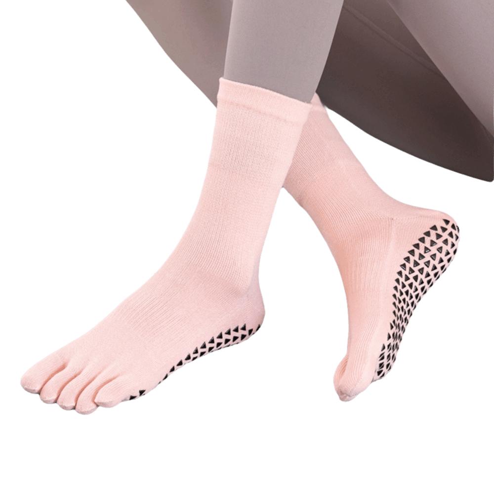 Professional Anti-slip Yoga Socks Silicone Grip Sport Stockings Cotton Compression Fit Long Tube Socks Pilates Training