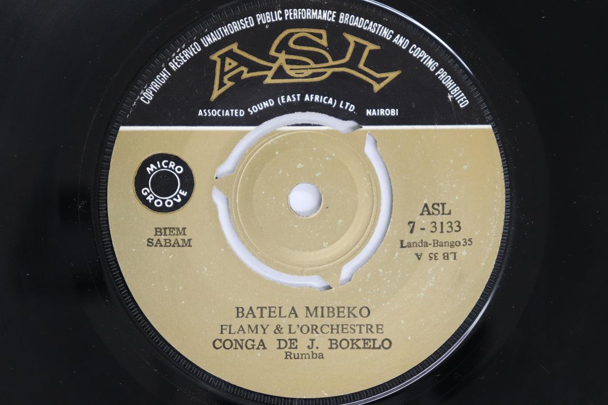 

7inch Record FLAMY, L ORCHESTRE CONGA DE J. BOKE - Batela Mibeko / Ets Lomata ASL73133 ASL Kenya World Music Used