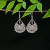Vintage Ethnic Miao Silver Alloy Teardrop Tassel Earrings