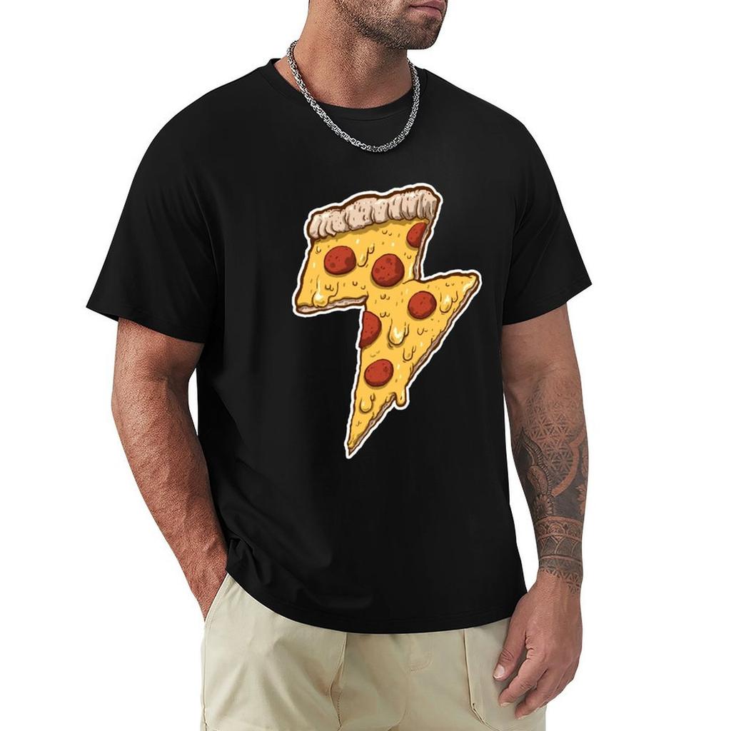 Thunder Cheesy Pizza Tshirt Casual All Match Short Sleeve Tshirt