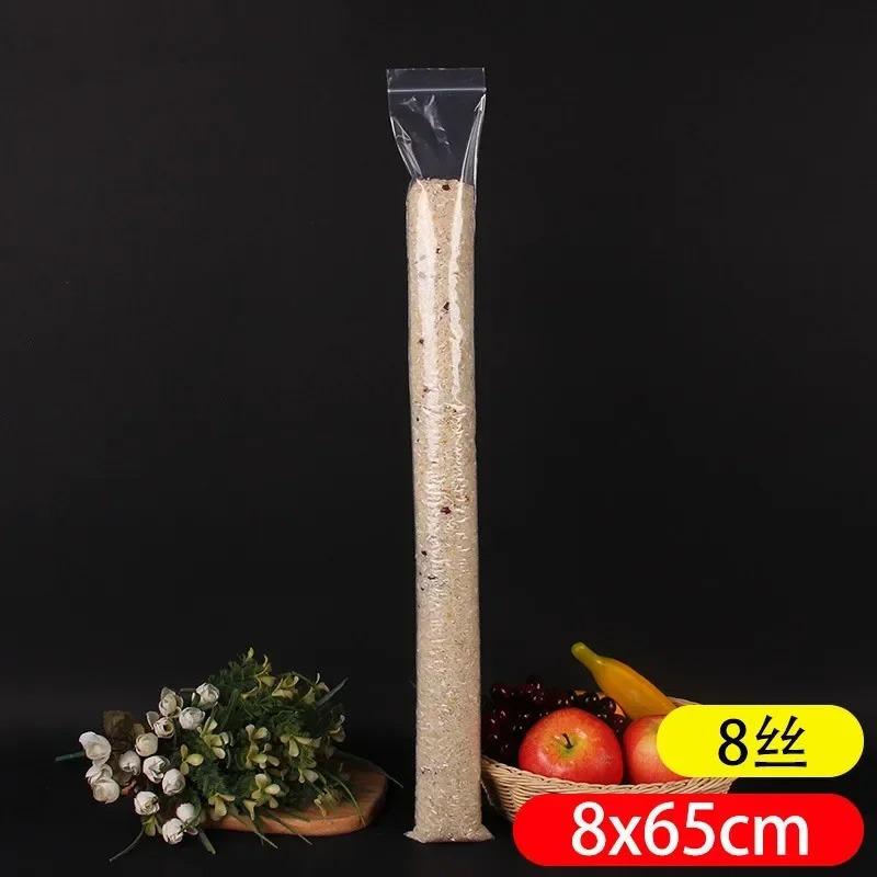 100 Stück PE Lange Form Transparent Zip-Lock-Beutel Rechteckig Kunststoff Dicke Verpackungsbeutel Streifen-Reißverschluss Wiederverschließbar Schlank Dicke Verpackungsbeutel