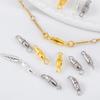 50pcs Cylinder Fasteners Clasps Buckles Closed End Screw Clasp Fastener with Ring DIY Bracelet Necklace Connector Jewelry Making