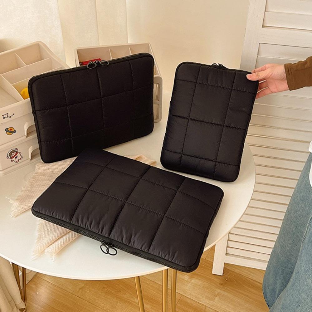 Quilted Puffer Pillow Laptop Sleeve 9-16 Inch Puffy Tablet Pouch Professional Carrying Case Travel