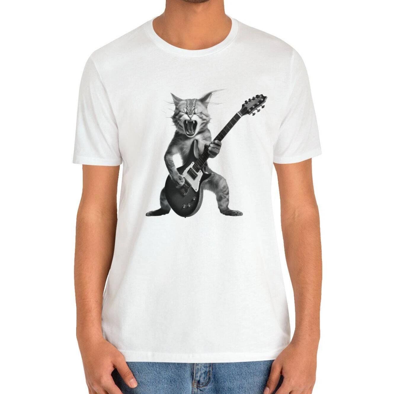 Cat Playing Guitar Shirt L