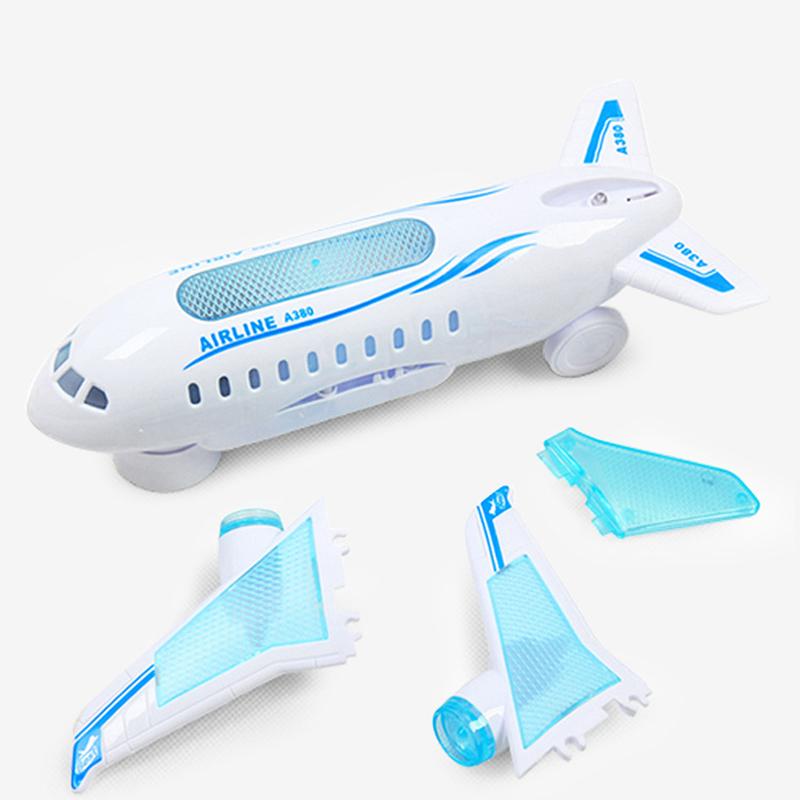 Christmas Kids Gift Electronic Aeroplane Toy with Music Autopilot Rotation Flash Sound Plane Educational Toy for Children